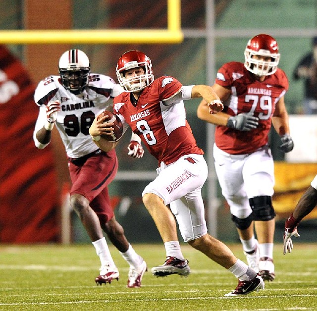 The University of Arkansas plans to launch its TD2012 campaign today to promote the Heisman Trophy candidacy of quarterback Tyler Wilson (above) and running back Knile Davis. 