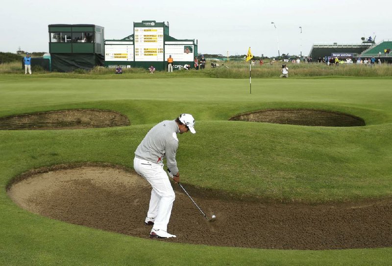 With two more pot bunkers between his ball and the 17th green, Adam Scott of Australia wasn’t thinking about playing it safe. His chip trickled by the cup and settled a foot away. 