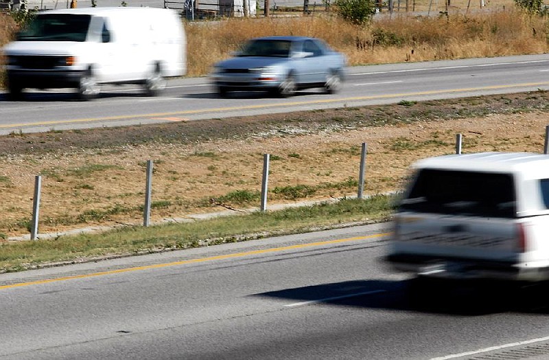 Posts have been erected in the median between lanes of traffic on Interstate 540 to establish a cable barrier system between Rogers and Fayetteville. 