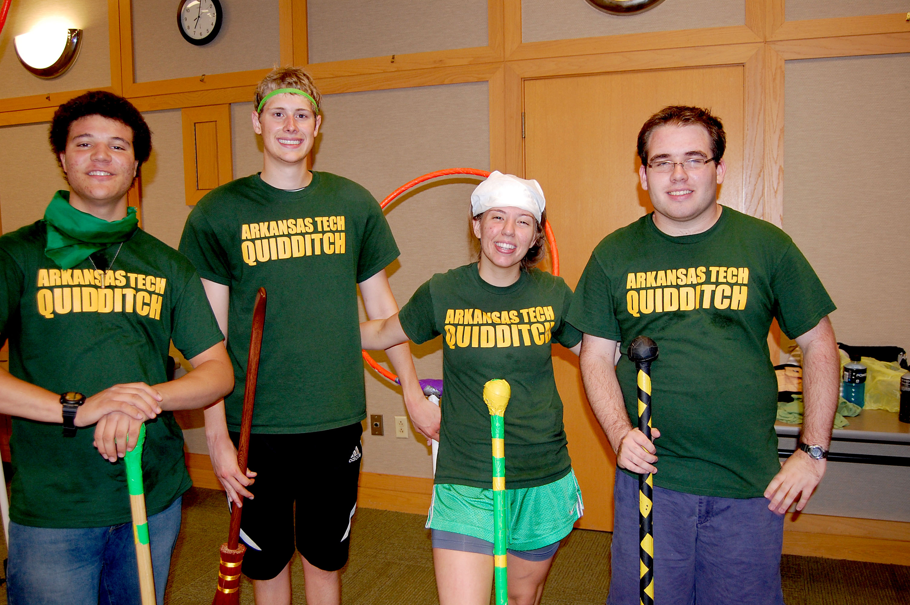 Terrance Martin, Austin Gray, Charla New and William Vorster.
Arkansas Tech Quidditch Team