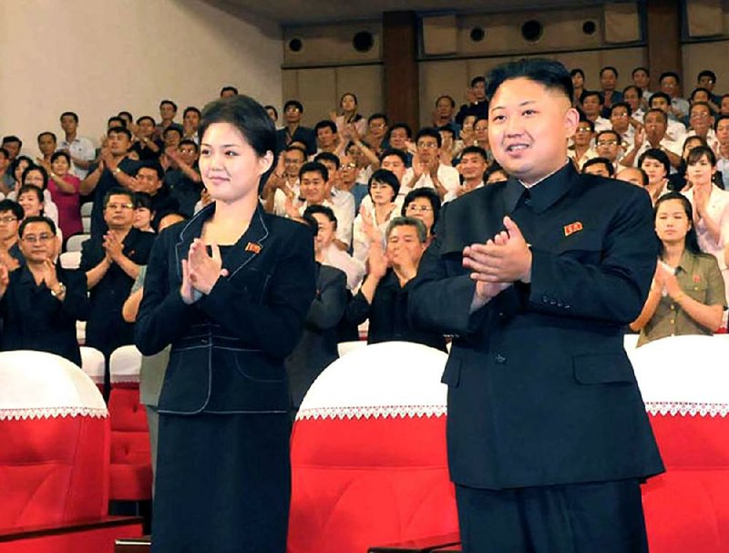 North Korean leader Kim Jong Un and wife Ri Sol Ju attend a band performance in Pyongyang earlier this month. 
