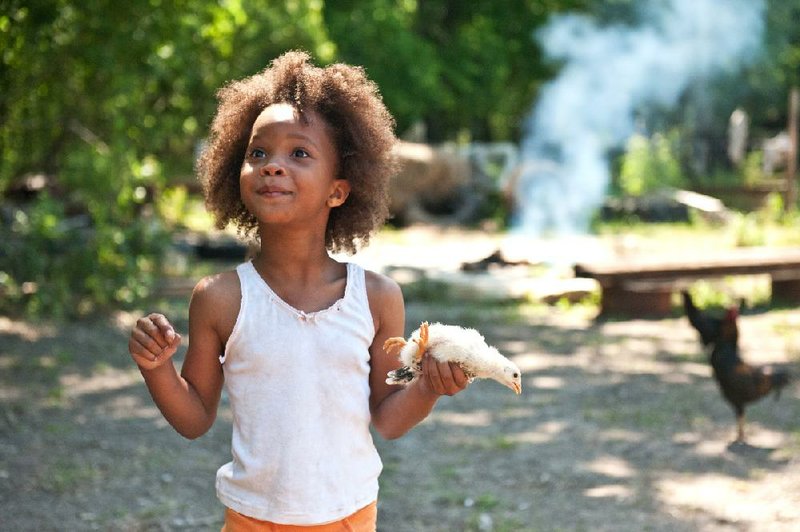 Hushpuppy (Quvenzhane Wallis) is a feral child living in the bayou below New Orleans in Benh Zeitlin’s Beasts of the Southern Wild. 