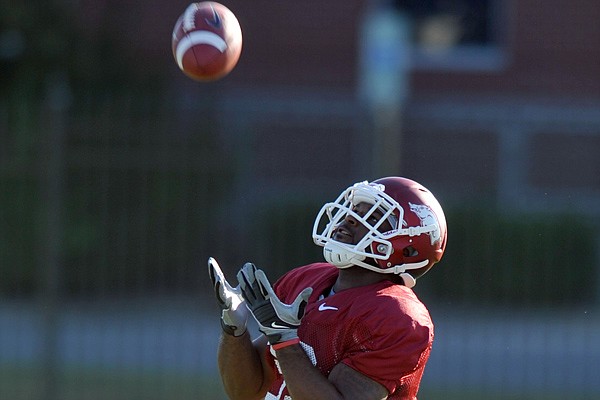 Arkansas’ Dennis Johnson is the Razorbacks’ career leader in kickoff return yards with 2,475 and SEC active leader in all-purpose yards with 4,104. He is also expected to return punts this season. 