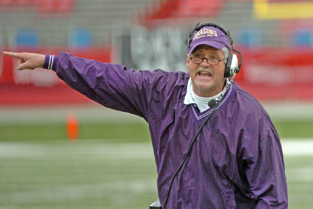 Arkansas Democrat-Gazette/STEVE KEESEE 12/12/09 Junction City Coach David Carpenter yells out instruction during their game Saturday with Bearden in the Class 2A finals at War Memorial Stadium, Little Rock.