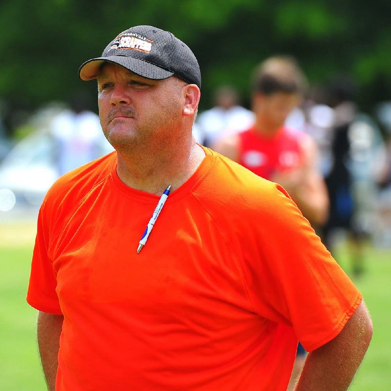 Nashville head football coach Billy Dawson during pool play Friday at the 7 on 7 Shootout of the South in West Little Rock.

Special to the Democrat-Gazette/JIMMY JONES