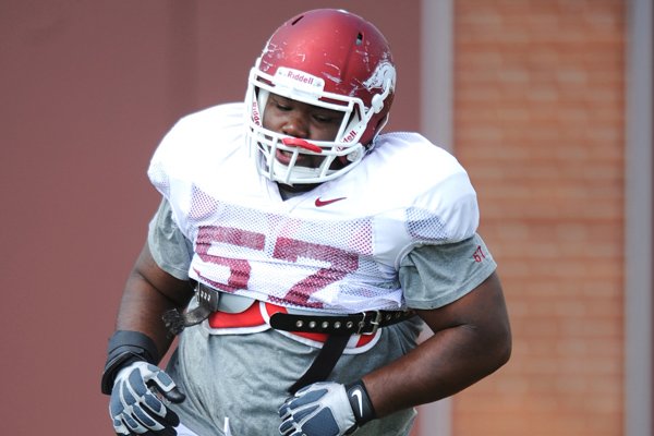 Jared Green (pictured) and Kaelon Kelleybrew are longtime friends and played at Mississippi Valley State before transferring to Arkansas. 