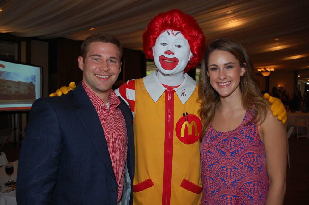 Co-chairman Chris Howe and his wife, Rebekah with Ronald McDonald