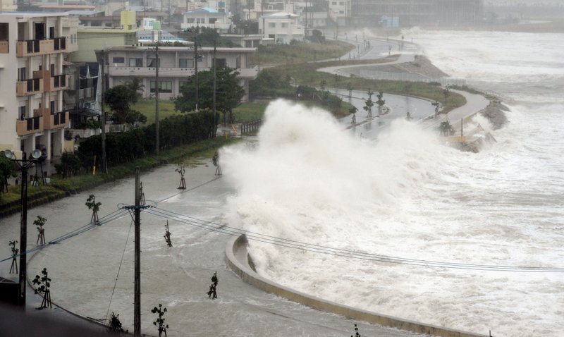 Powerful typhoon lashes Japan's Okinawa island | The Arkansas Democrat ...