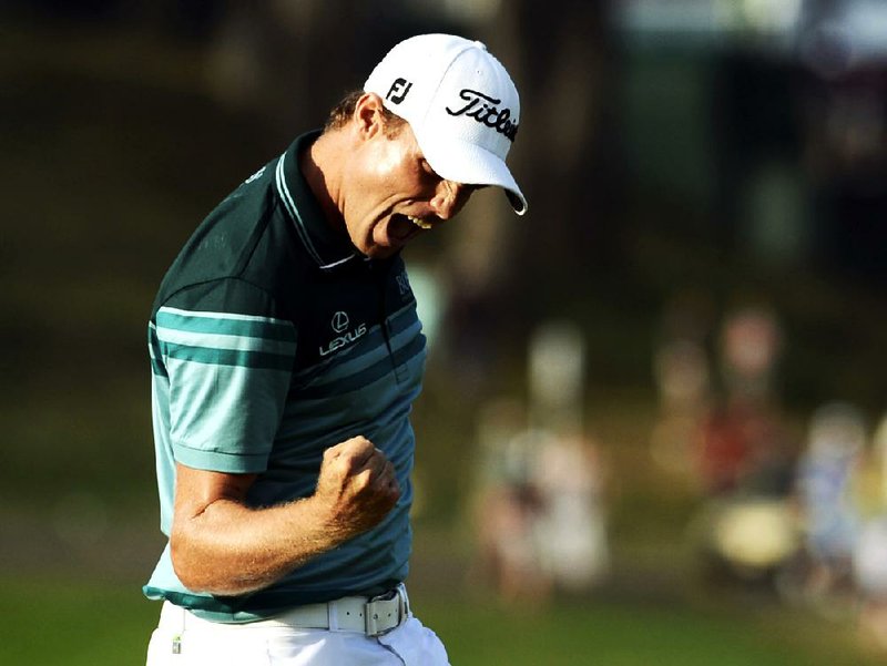 Nick Watney sank a birdie putt on No 18 for a final-round 69 Sunday, leaving him with a 10-under-par 274 to win the The Barclays at Bethpage State Park in Farmingdale, N.Y. 