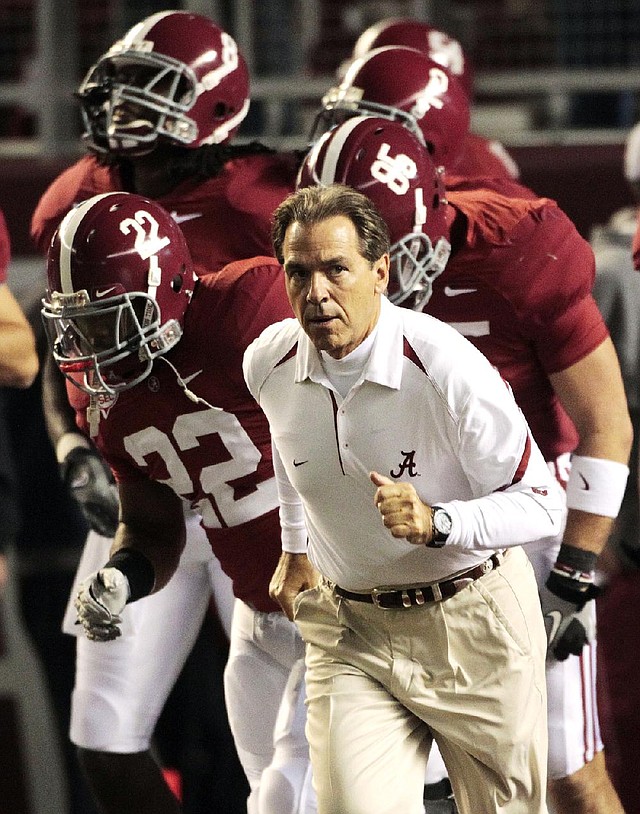 Heading into today’s season opener against No. 8 Michigan, Alabama Coach Nick Saban is 18-6 against ranked opponents and 10-4 against top-10 teams over the past four seasons. The Crimson Tide, the defending national champions, have been ranked in the Associated Press poll for 65 consecutive seasons, the nation’s longest active streak. 