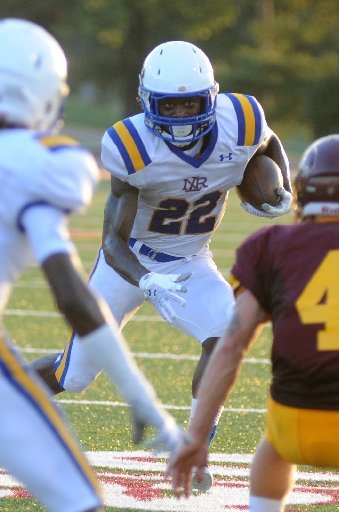 North Little Rock's Altee Tenpenny (22) runs the ball during the game at Lake Hamilton against Lake Hamilton on Friday, Aug. 31, 2012. (The Sentinel-Record/Mara Kuhn)