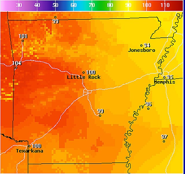 The National Weather Service issued this graphical forecast good through 7 p.m. Tuesday, Sept. 4, 2012.