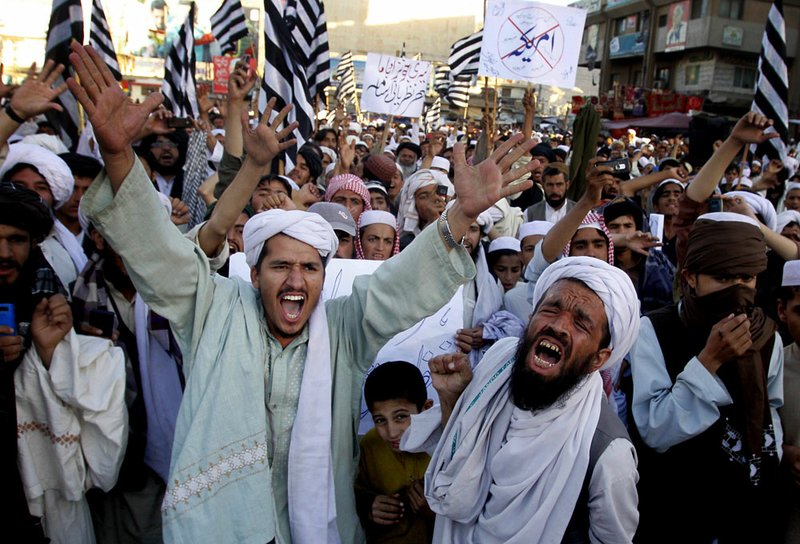 Pakistani protesters rally in Quetta, Pakistan, as a part of widespread anger across the Muslim world about a film ridiculing Islam's Prophet Muhammad on Thursday, Sept. 20, 2012. 