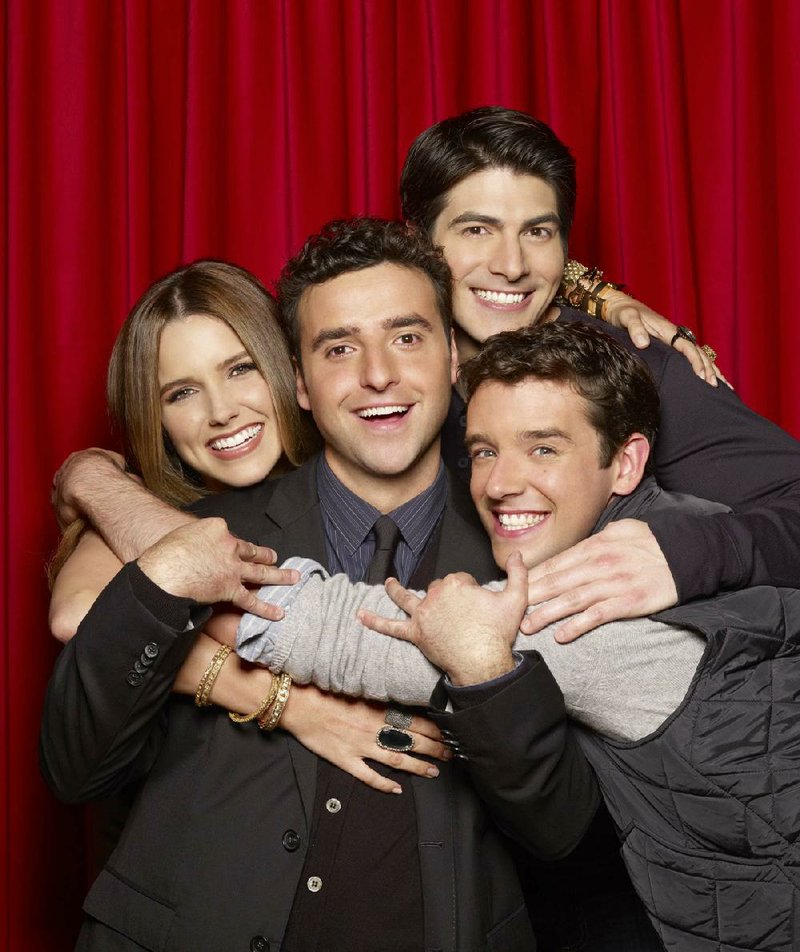 Partners, a new sitcom on CBS, debuts at 7:30 p.m. Monday and stars (from left) Sophia Bush, David Krumholtz, Brandon Routh and Michael Urie. 