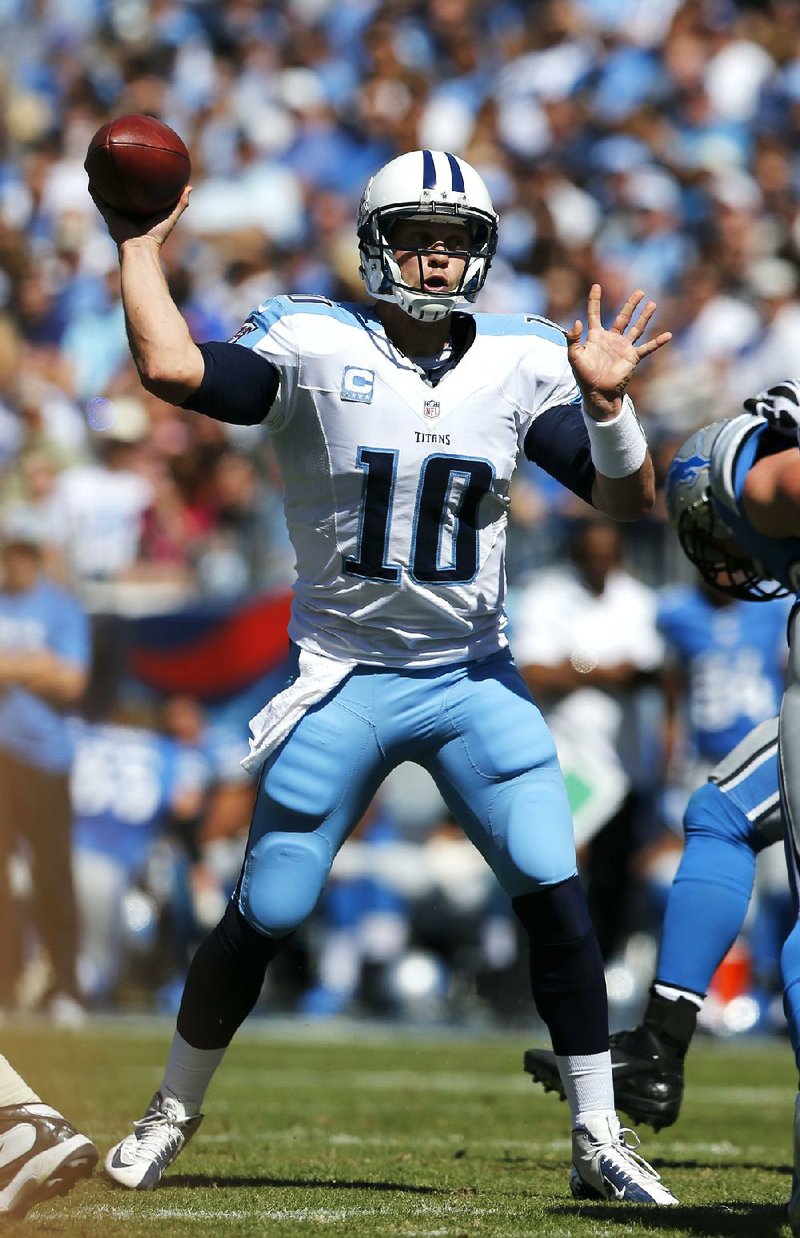 Tennessee quarterback Jake Locker completed 29 of 42 passes for 378 yards and 2 touchdowns in a 44-41 overtime victory over the Detroit Lions on Sunday afternoon. 