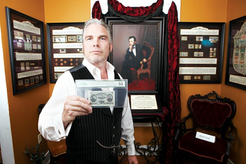 Wesley Smith’s collection of Civil War-era fractional currency will be on display at the Faulkner County Library through Saturday. Fractional currency was used at the time to replace coins, which people were hoarding for the value of the metal.