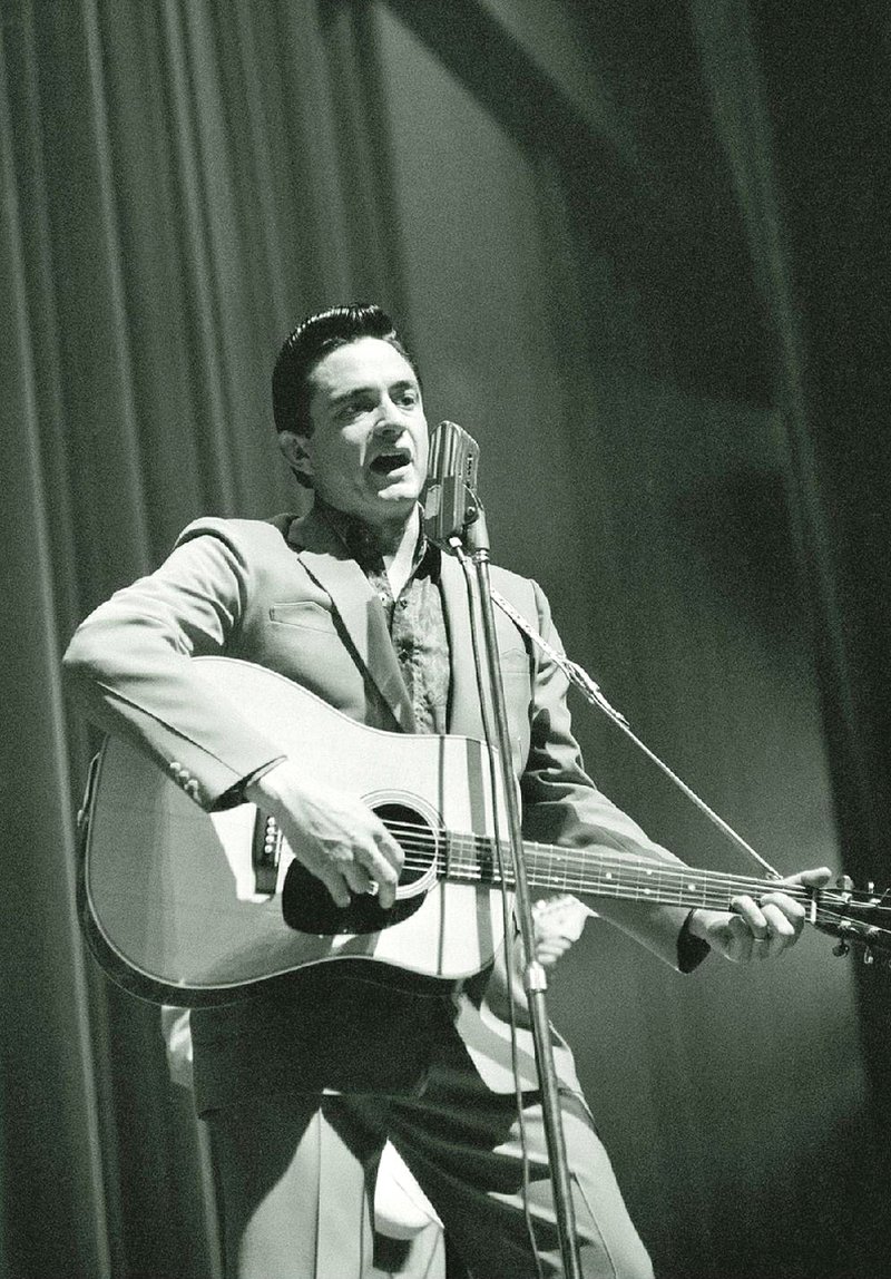 Johnny Cash during a 1960 concert in White Plains, N.Y. 