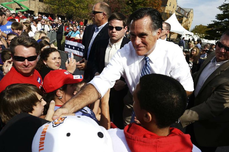 Mitt Romney campaigns Saturday at Shawnee State University in Portsmouth, Ohio, in a bid to sway college students in the important state. President Barack Obama spent the day practicing for Tuesday’s debate.