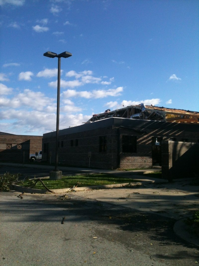 Hedberg Allergy in Rogers lost its roof in a storm Saturday night.