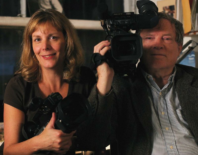 Documentarian D.A. Pennebaker, shown here with his wife and filmmaking partner, Chris Hegedus, has been making cinema verite films for nearly 60 years. 