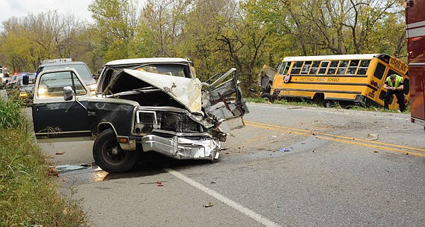 Truck Collides With School Bus | Northwest Arkansas Democrat-Gazette