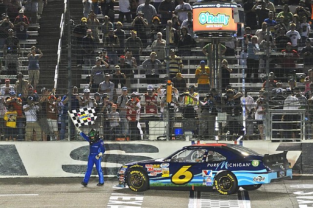 Ricky Stenhouse Jr., shown after winning at Texas Motor Speedway in April, has six NASCAR Nationwide Series victories this season. But this weekend he will be competing in a sprint car during the 25th annual Comp Cams Short Track Nationals at Little Rock’s I-30 Speedway. 