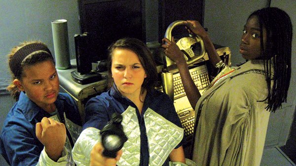 Olivia Carter, from left, Olivia Moore and EJ Odbeide star in the Arts Live Theatre production of “Plan 9 From Outer Space.” 