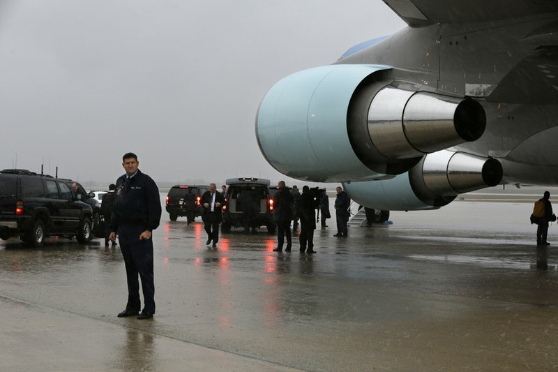 Air Force One landed safely at Andrew Air Force Base, Md., Monday, Oct. 29, 2012, after President Barack Obama canceled a morning campaign appearance in Florida, returning to Washington to monitor preparations for response to Hurricane Sandy.