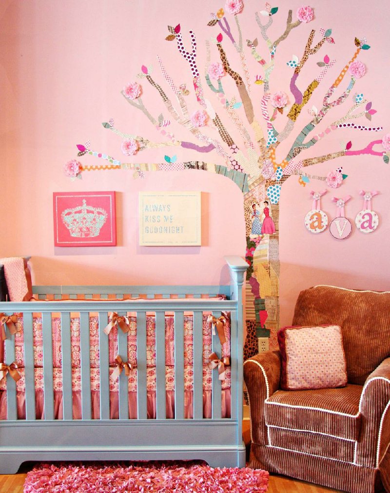 This do-it-yourself decoupage tree was designed for a baby nursery by ProjectNursery.com. 
