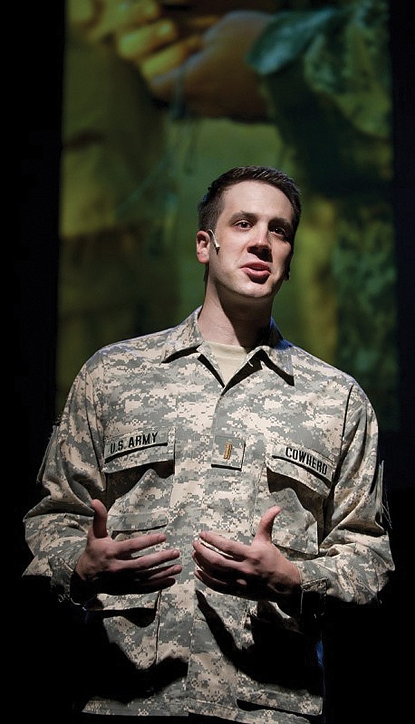 Zach Kenney portrays 1st Lt. Leonard Cowherd III in the Griffin Theatre production of “Letters Home,” on stage for Veterans Day Sunday at the Walton Arts 
