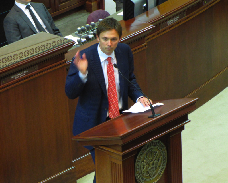 Rep. Davy Carter speaks before the House before the body voted for a new speaker Thursday.