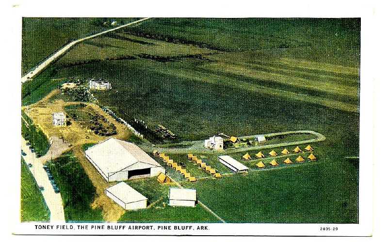 Pine Bluff, circa 1940 Built in the early days of aviation, Toney Field was the Jefferson County seat's first airport. On the eve of World War II, the U.S. Army built a new modern airport. Grider Field housed the Pine Bluff School of Aviation. The school trained cadets for the Army Air Corps. At its peak, 275 aircraft were being used to train 758 pilots. Around 9,000 pilots had been trained by the time the facility closed in late 1944. Today Grider Field serves as the Pine Bluff Municipal Airport.
Send questions or comments to Arkansas Postcard Past, P.O. Box 2221, Little Rock, Ark. 72203.
