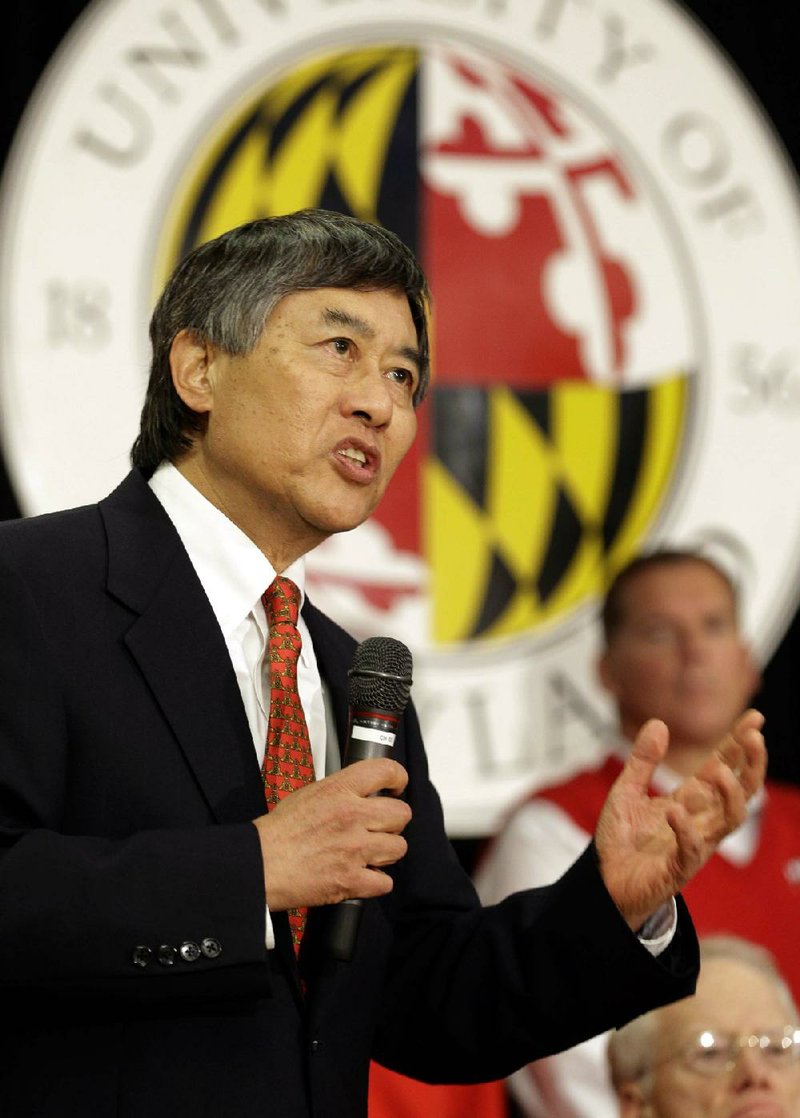 University of Maryland President Wallace Loh speaks at a news conference Monday in College Park, Md., announcing Maryland’s decision to move to the Big Ten. 