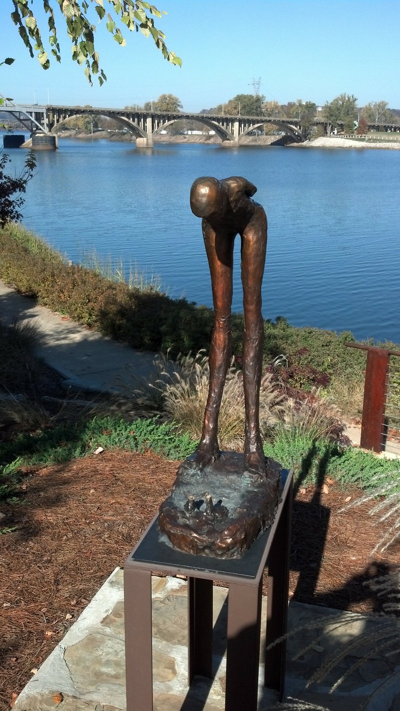 "Conversation with Myself," one of three sculptures stolen from downtown Little Rock, is seen in this courtesy photo from the Little Rock Police Department.