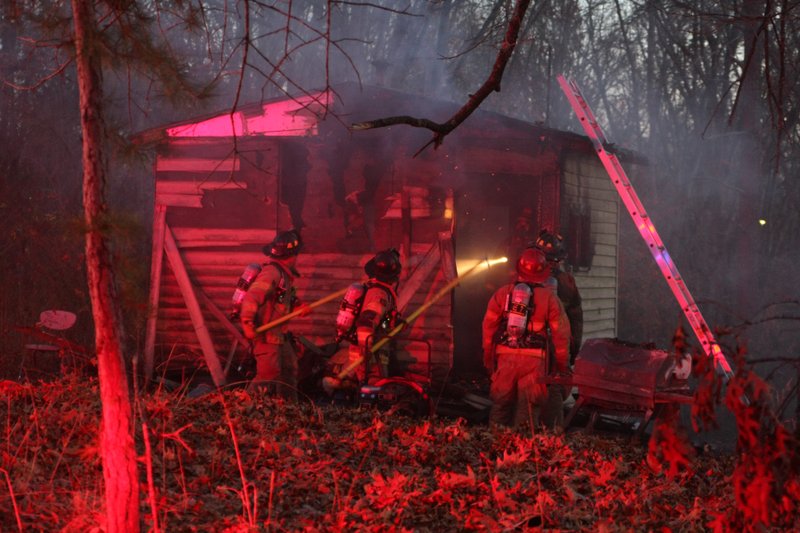 A shed fire on Aetna Street.