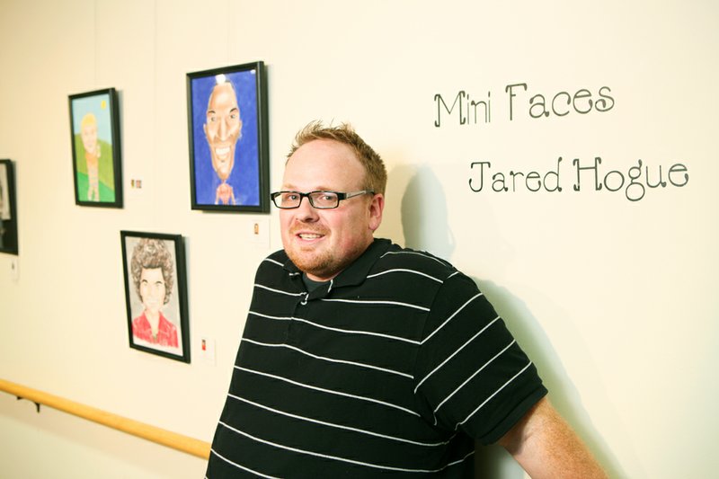 Jared Hogue’s first gallery showing of his caricatures is on display at the Historic Arkansas Museum in Little Rock. Hogue, a self-taught artist from Cabot, focuses on famous Arkansans, political figures and pop-culture icons in the exhibit.