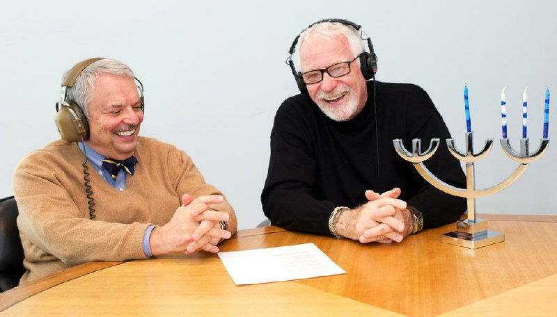 The Two Jewish Guys — Phil Kaplan (left) and Leslie Singer — will host their 12th annual Hanukkah special Tuesday at the Clinton Presidential Center in Little Rock. 