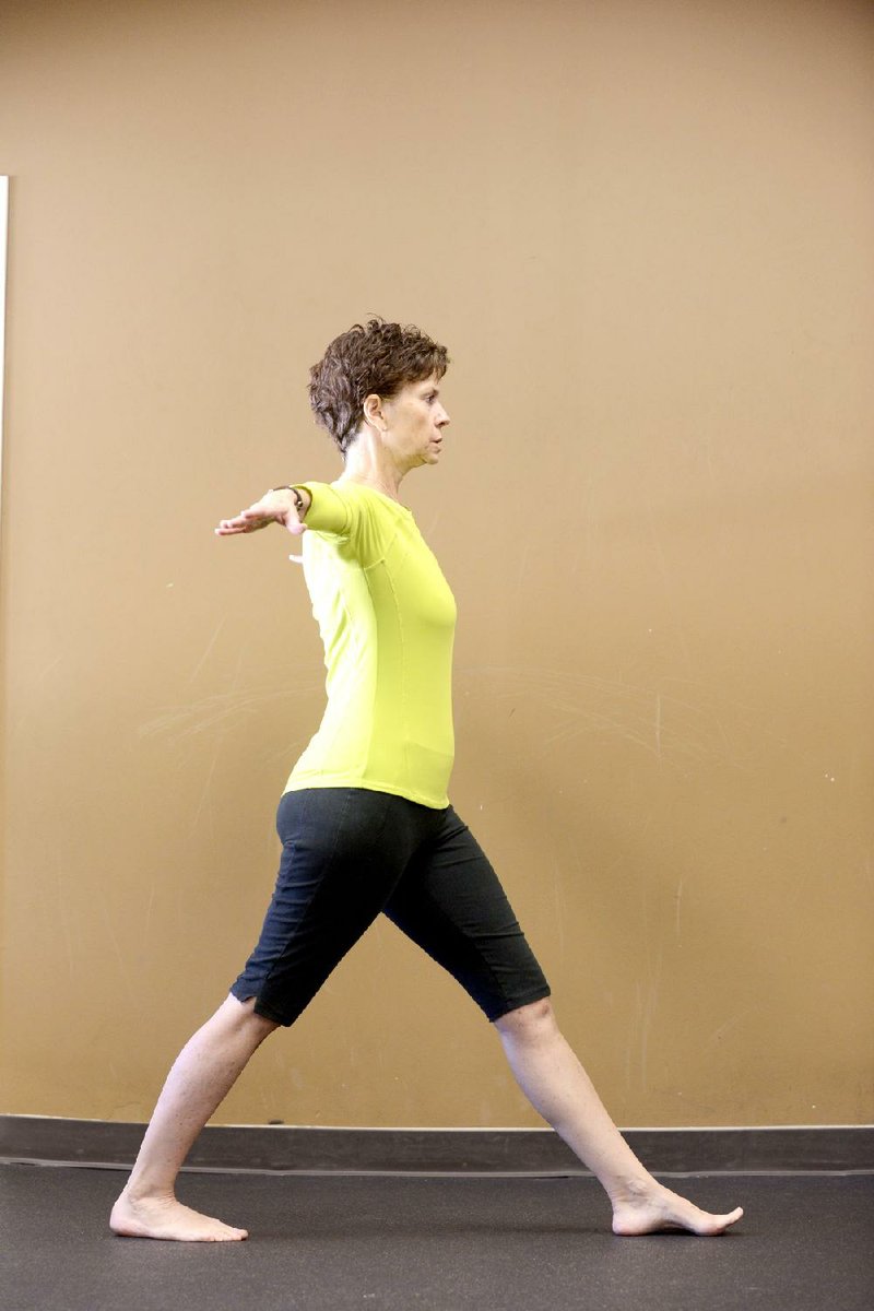 Nancy Jeffery makes the Heel/Toe Lunge look easy, but staying balanced while moving in and out of the lunge requires a great deal of control. 