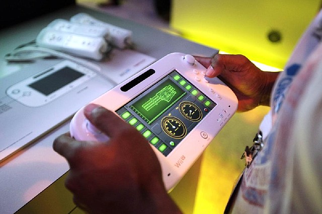 A Nintendo Wii U GamePad controller is demonstrated at the Electronic Entertainment Expo in Los Angeles in June. 