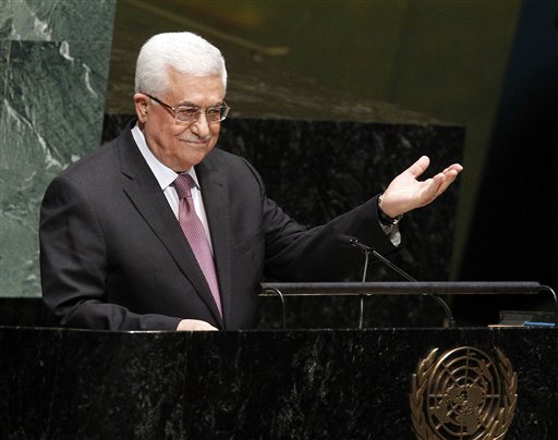 President of the Palestinan National Authority Mahmoud Abbas addresses the U.N. General Assembly before the body's historic vote to recognize Palestine as its 194th State at U.N. Headquarters on Thursday.