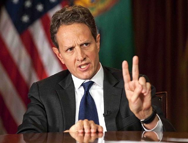 Republicans have to stop using “political math” and say how much they are willing to raise tax rates on the wealthiest 2 percent of Americans and then specify the spending cuts they want, Treasury Secretary Timothy Geithner said in an interview that aired Sunday. 