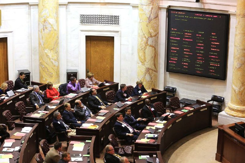 New members of the Arkansas House of Representatives gathered at the state Capitol in Little Rock this week for a series of orientation meetings. The lawmakers held a mock legislative session in the House chambers on Wednesday. 