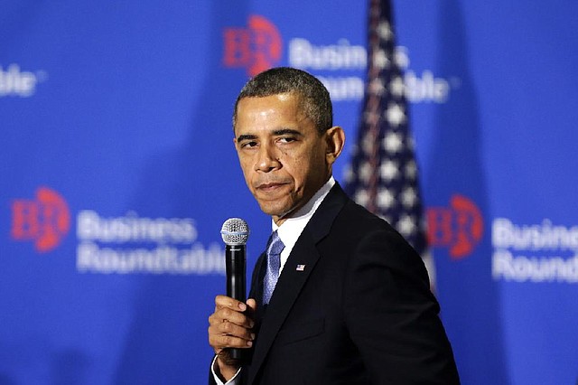 President Barack Obama, addressing business leaders Wednesday, said a fiscal solution is “not that tough.” 