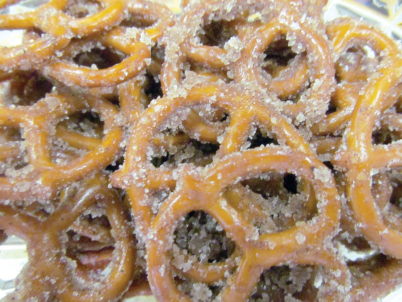 Warm and spicy cinnamon sugar coats tiny pretzels for a perfect salty sweet and crunchy holiday snack. Make a double batch, and share something special with  friends and family.