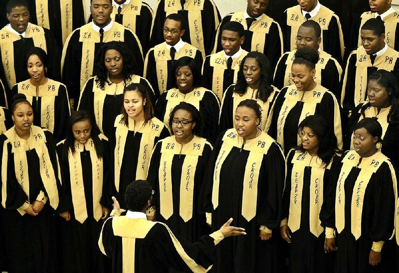 The University of Arkansas at Pine Bluff Vesper Choir sings with the Arkansas Symphony in this weekend’s “Home for the Holidays” pops concerts. 
