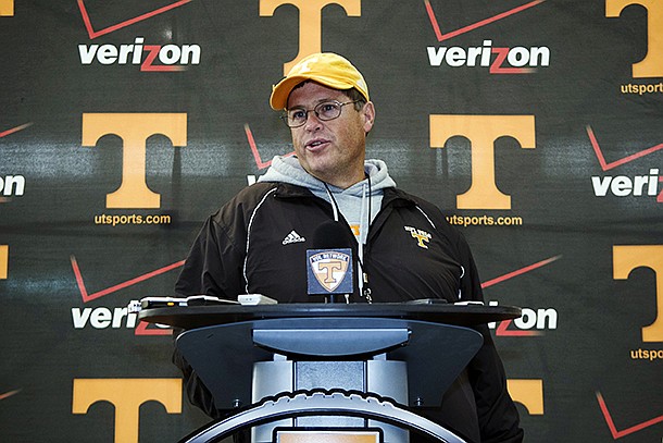 Jim Chaney, who spent the last four seasons at Tennessee, was named Arkansas' offensive coordinator on Wednesday. 