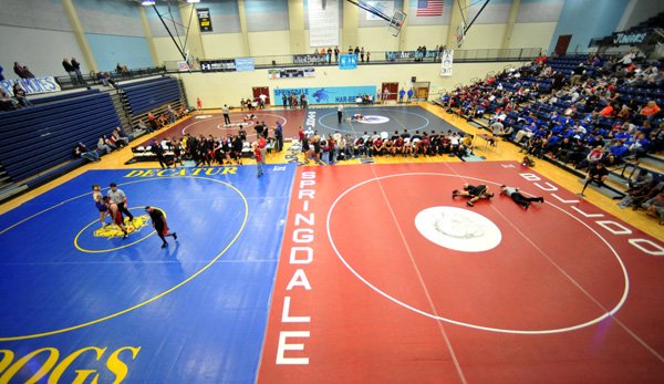 Wrestlers compete Dec. 7 at the NWA Duals wrestling tournament at Springdale Har-Ber. 