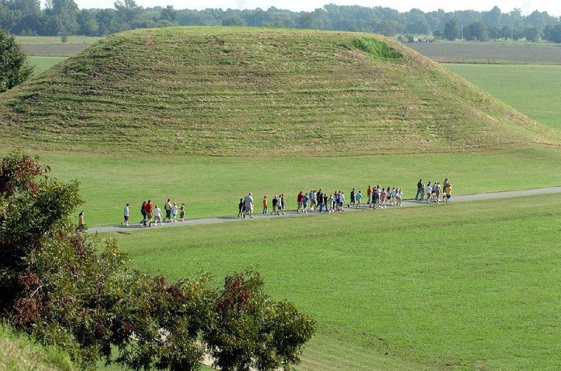 The infamous “Mayan Artifact” was excavated in 2009 in the depression near the top right of Mound B at Toltec Mounds Archeological State Park in Scott. 