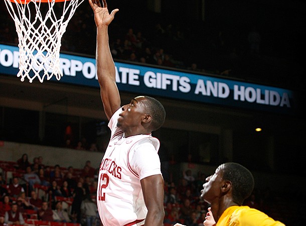 NWA Media/JASON IVESTER -- Arkansas junior Fred Gulley puts up a shot during the second half against Alcorn State for his first points on Saturday, Dec. 15, 2012, at Bud Walton Arena in Fayetteville.