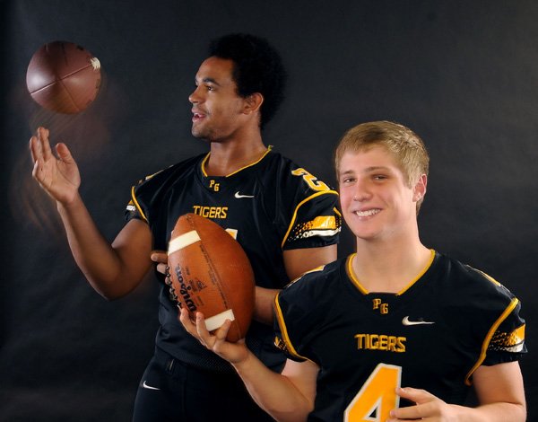  Player of the Year Jon Halbert, Prairie Grove (right)...FBH-DEF MURPHY -- Defensive Player of the Year -- Jared Murphy, Prairie Grove...Portraits taken Wednesday, Dec. 12, 2012 at Springdale Morning News Office.